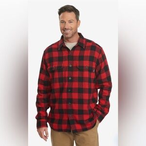 Men’s Woolrich Oxbow Bend Cotton Flannel Shirt size L red/black buffalo check